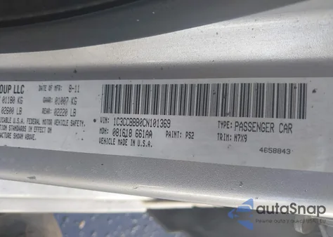 2012 Chrysler 200 Touring from USA, damaged, VIN 1C3CCBBB0CN101369